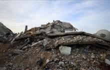 صورة لانهيار منزل بقطاع غزة جراء الأمطار الغزيرة المصاحبة للمنخفضات الجوية المتتالية على القطاع