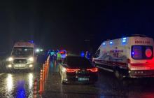 موقع الحادث في منطقة نايبلي على الطريق الدولي بين إزمير وإسطنبول (وكالات)