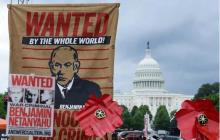 من المظاهرات الرافضة لزيارة نتنياهو (وكالات)