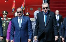 الرئيس التركي رجب طيب أردوغان خلال لقاءه مع الرئيس المصري عبد الفتاح السيسي