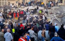 المبنى المنهار في طرابلس (وكالات)