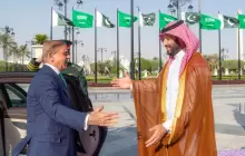 ولي العهد السعودي محمد بن سلمان يستقبل رئيس الوزراء الباكستاني شهباز شريف - (صورة أرشيفية)