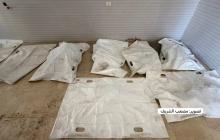 جثامين الشهداء المنتشلة من تحت الأنقاض.
