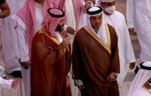 منصور بن زايد ومحمد بن سلمان في لقاء سابق. (صورة أرشيفية)