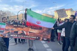 تظاهرة حاشدة في برلين دعمًا لإيران وتنديدًا بسياسة ترامب