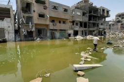 توقف محطات ضخ الصرف الصحي الرئيسة في منطقة حسبة السمك ومناطق المواصي وسط مدينة خانيونس ينذر بكارثة صحية