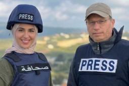 الصحافي علي شعيب والصحافية فاطمة فتوني