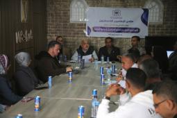 جانب من الورشة التي نظمها منتدى الإعلاميين في غزة