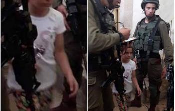 الطفلة ملاك سدر مع جيش الاحتلال خلال اقتحام منزلها