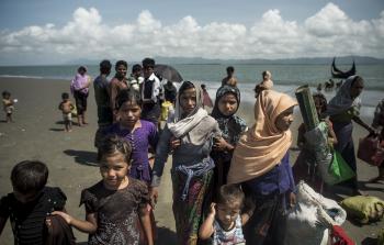 جانب من مهاجري الروهنغيا (أ ف ب)