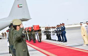 صورة أرشيفية لجثامين 4 دبلوماسيين إماراتيين قتلوا في وقت سابق بأفغانستان (أ ف ب)