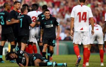 لحظة اصابة اللاعب