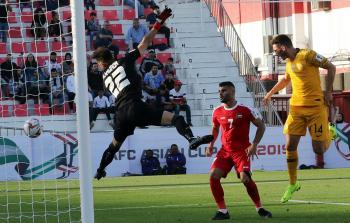 جانب من المباراة بين فلسطين وأستراليا