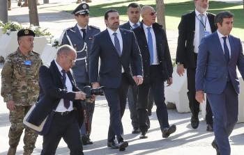 الحريري خلال مشاركته في احتفالات عيد الاستقلال بلبنان اليوم (أ ف ب)