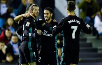 لاعبو ريال مدريد أمس (أ ف ب)