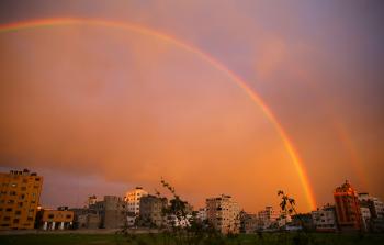 غزة أثناء المنخفض الجوي -(أ ف ب)