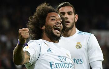 ريال مدريد خلال مباراته أمس (أ ف ب)