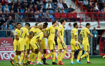 باريس سان جيرمان أُثناء مباراته أمس (أ ف ب)