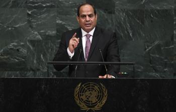 السيسي خلال كلمته أمام الأمم المتحدة أمس (أ ف ب)