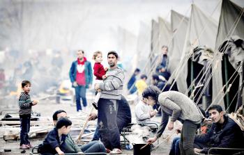 صورة أرشيفية للاجئين فلسطينيين في سوريا