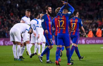 جانب من المباراة أمس - (أ ف ب)