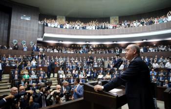 أردوغان خلال كلمته اليوم (أ ف ب)