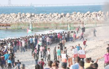 جانب من المسير البحري (تصوير / محمود أبو حصيرة)