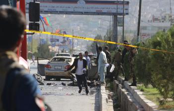 انتشار لقوات الأمن الأفغانية إثر وقوع هجوم (أ ف ب)