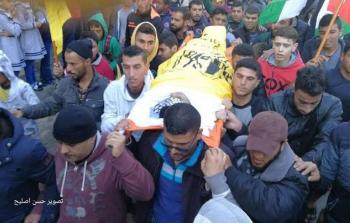 أثناء تشييع الشهيد أيمن شبير