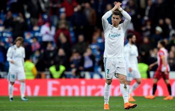 ريال مدريد خلال مباراته أمس (أ ف ب)