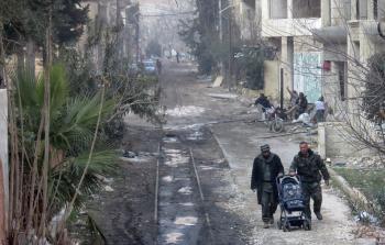 جانب من المشهد في وادي بردى (أ ف ب)