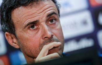 مدرب برشلونة لويس إنريكي (أ ف ب)