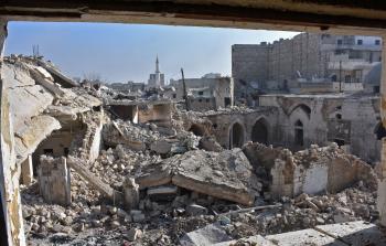 الدمار  في حلب طال مواقع تعود إلى سبعة آلاف عام (أ ف ب)