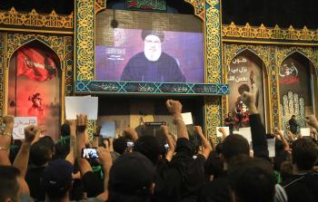 صورة لنصرالله خلال كلمته