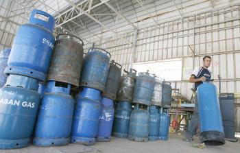 إحدى محطات تعبئة غاز الطهي في غزة