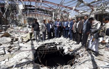 جانب من آثار القصف في اليمن (أ ف ب)