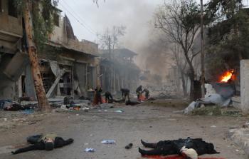 جانب من قصف النظام السوري لحي 