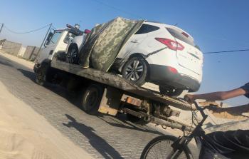 جيب  اللواء توفيق أبو نعيم بعد التفجير  (صفا)