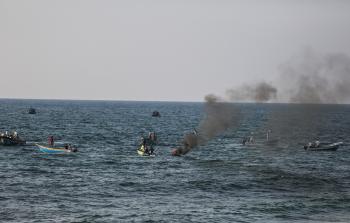 سفن المسير البحري في بحر غزة (الأناضول)