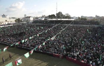 جماهير حماس في مهرجان انطلاقتها الـ 29 في خان يونس - تصوير / ياسر فتحي