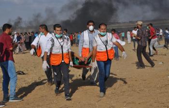 صورة ارشيفية لأحد المصابين في مسيرة العودة