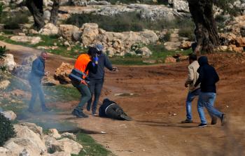 مواجهات بين قوات الاحتلال وفلسطينيين  (أ ف ب)