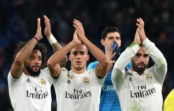 ريال مدريد خلال مباراته أمس (أ ف ب)