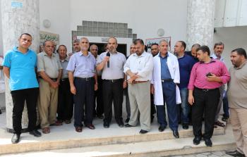 خلال المؤتمر الصحفي الذي عُقد في مركز شهداء حي الدرج