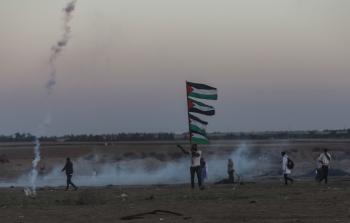 من فعاليات الجمعة الـ 32 لمسيرات العودة (أناضول)