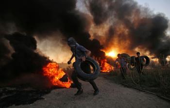 جانب من مسيرة العودة الكبرى (أ ف ب)