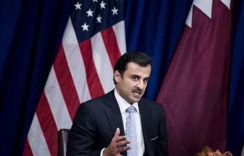 أمير قطر خلال كلمته أمام الأمم المتحدة (أ ف ب)