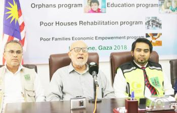 جانب من المؤتمر الصحفي (تصوير / محمود أبو حصيرة)