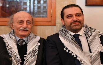 الحريري(يميناً)وجنبلاط(يساراً)(أرشيف)