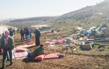 قرية أبو النوار بعد هدمها من قوات الاحتلال (أرشيف)